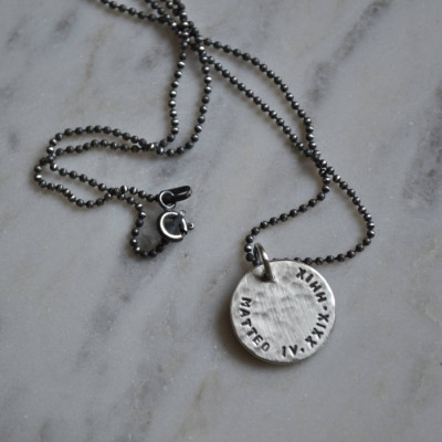 Mens Personalized Silver Pendant