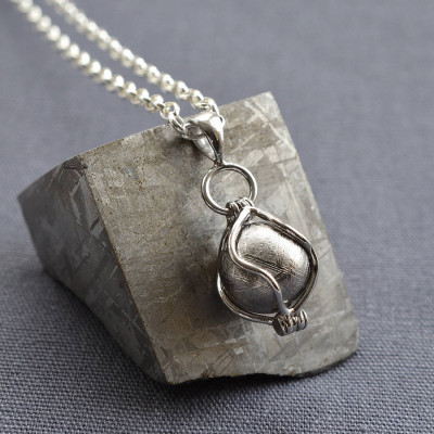 Meteorite Spinning Orb Necklace