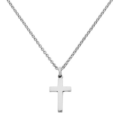 Mini Silver Cross Charm Necklace