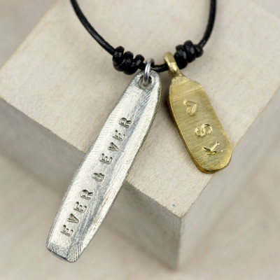 Personalized Mixed Metal Tag Necklace