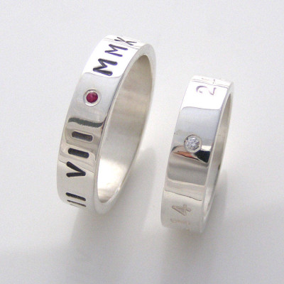 Silver Personalized Ring For Couple