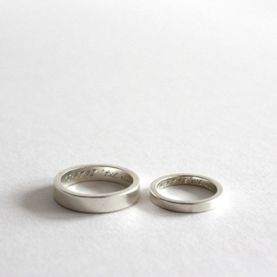 Pair Of Rings, Personalized Siver Bands