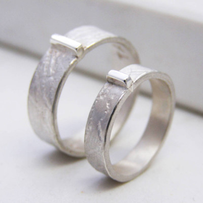 Personalized Contemporary His And Hers Rings