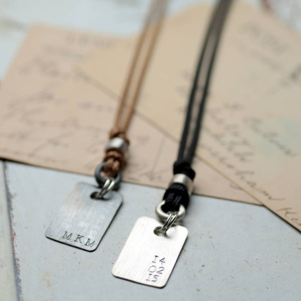 Personalized Corded Dog Tag Necklace