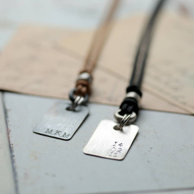 Personalized Corded Dog Tag Necklace
