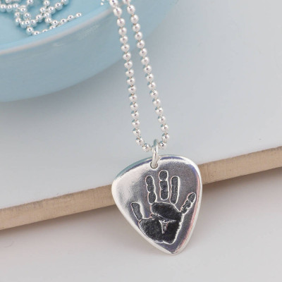 Mens Personalized Hand Or Footprint Necklace