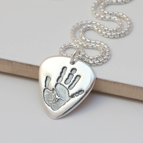Mens Personalized Hand Or Footprint Necklace