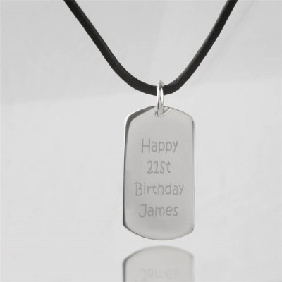 Personalized Message Dog Tag Necklace