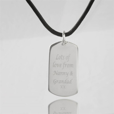 Personalized Message Dog Tag Necklace