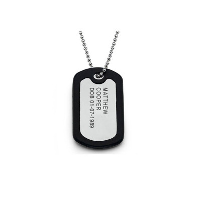 Personalized Mens Identity Tag Necklace