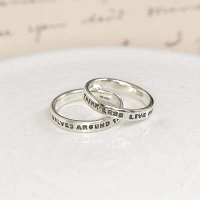 Personalized Silver Message Ring