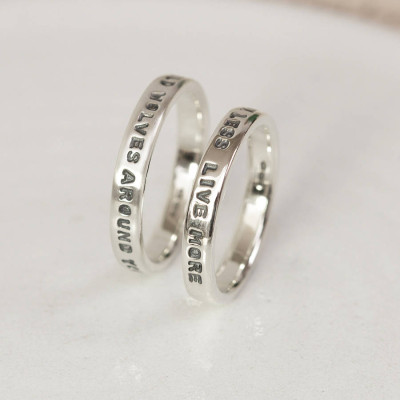 Personalized Silver Message Ring