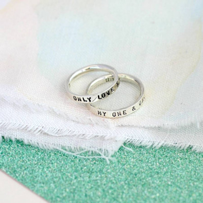 Personalized Script Ring For Couples