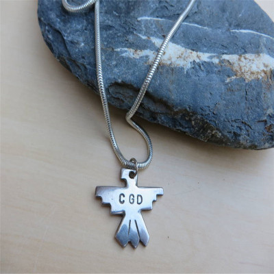 Personalized Silver Thunderbird Necklace