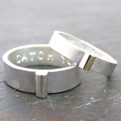 Personalized Silver And Gold His And Hers Rings