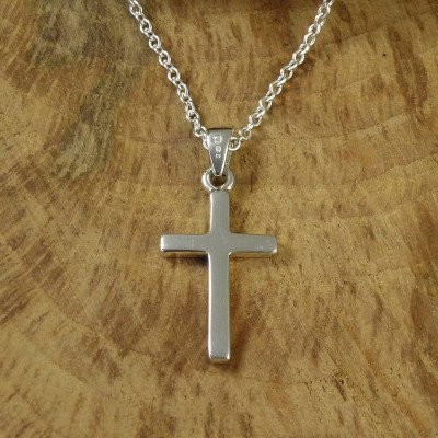 Personalized Silver Cross Necklace