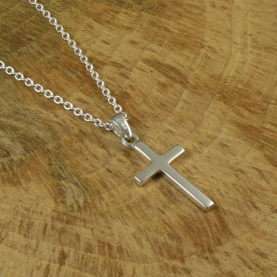 Personalized Silver Cross Necklace