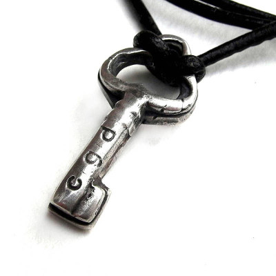 Personalized Silver Key Necklace