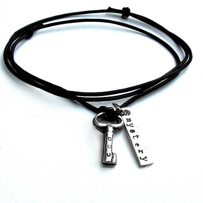 Personalized Silver Key Necklace