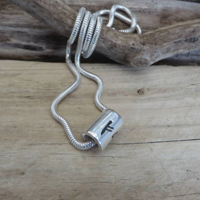 Personalized Silver Rune Thong Necklace