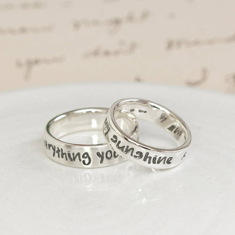 Personalized Silver Script Ring