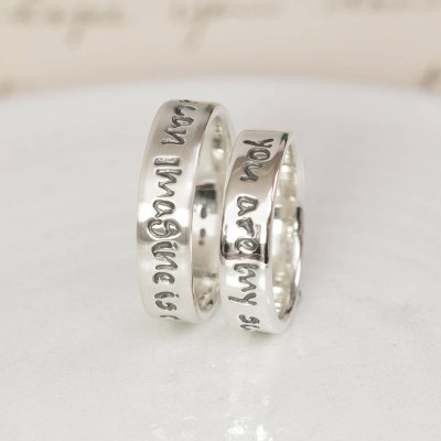 Personalized Silver Script Ring