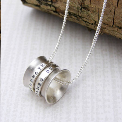 Personalized Silver Spinner Pendant