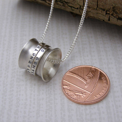 Personalized Silver Spinner Pendant