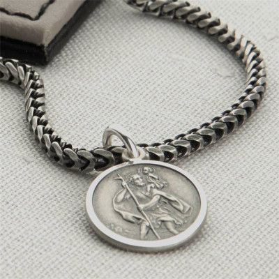 Personalized Silver St Christopher Charm