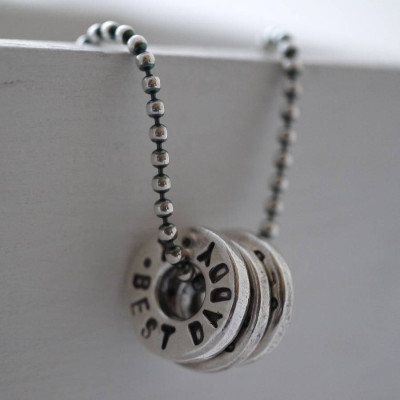 Personalized Silver Washer Necklace