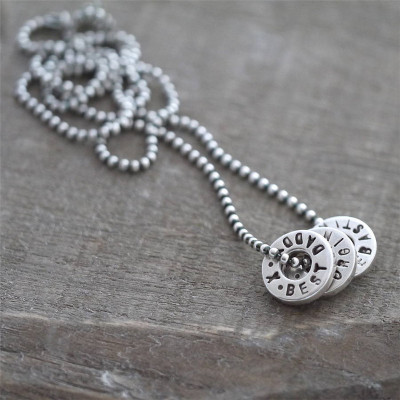 Personalized Silver Washer Necklace
