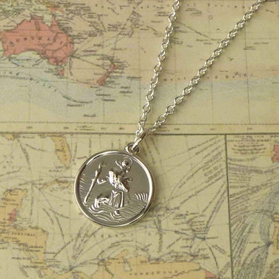 St Christopher Sterling Silver Necklace