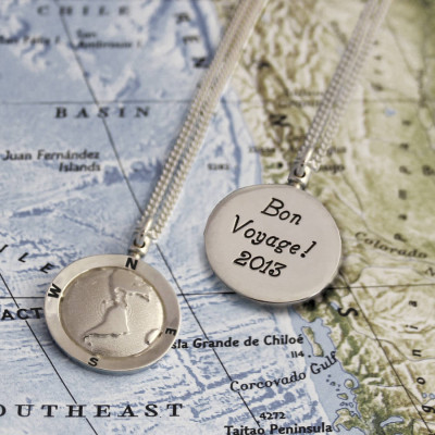 Personalized Globe Travel Necklace