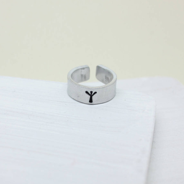 Personalized Viking Rune Initial Talisman Ring