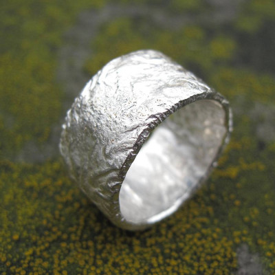 Sterling Silver Rocky Outcrop Broad Ring