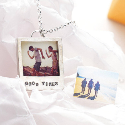 Personalized Silver Polaroid Necklace