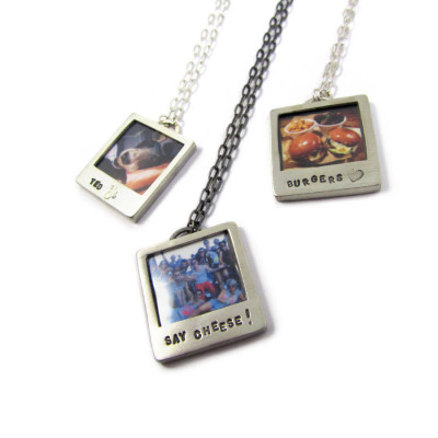 Personalized Silver Polaroid Necklace