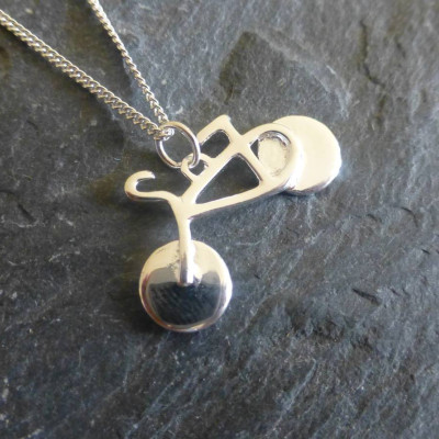 Silver Bicycle Pendant And Chain