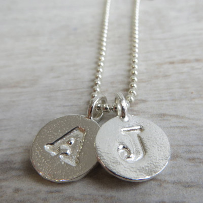 Silver Letter Charm And Ball Chain Necklace