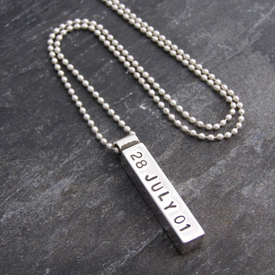 Silver Mens Chunky Personalized Pendant