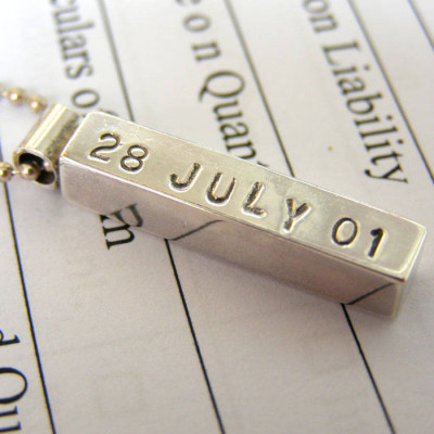 Silver Mens Chunky Personalized Pendant