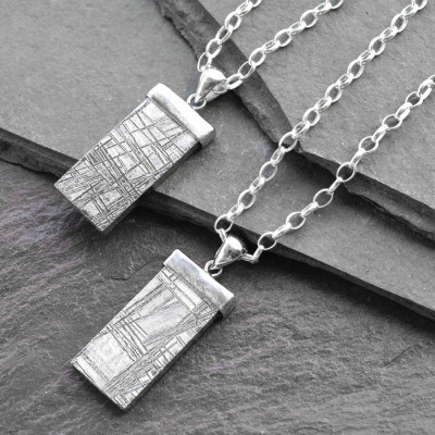 Silver Tipped Meteorite Necklace