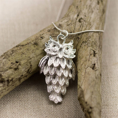 Silver Wise Owl Pendant