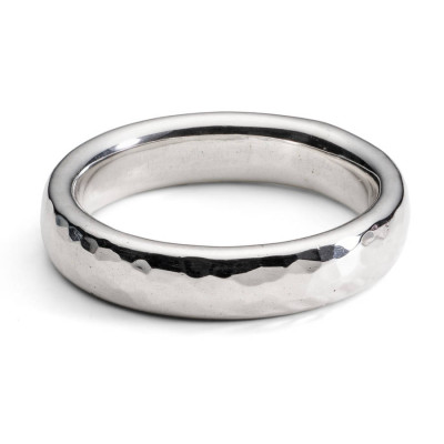 Unisex Hammered Sterling Silver Ring