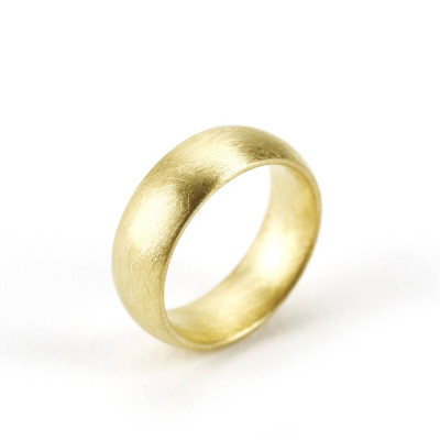 Wide Gents Soft Pebble Wedding Ring 18ct Gold