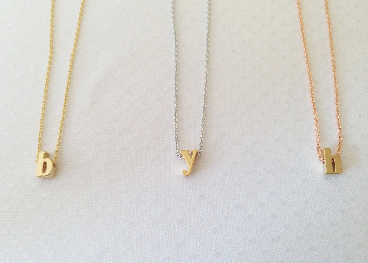 Personalized initial necklace - lower case letter jewelry with Gold - Silver - Rose Gold Chain - Bridesmaid Gift - Graduation Gift