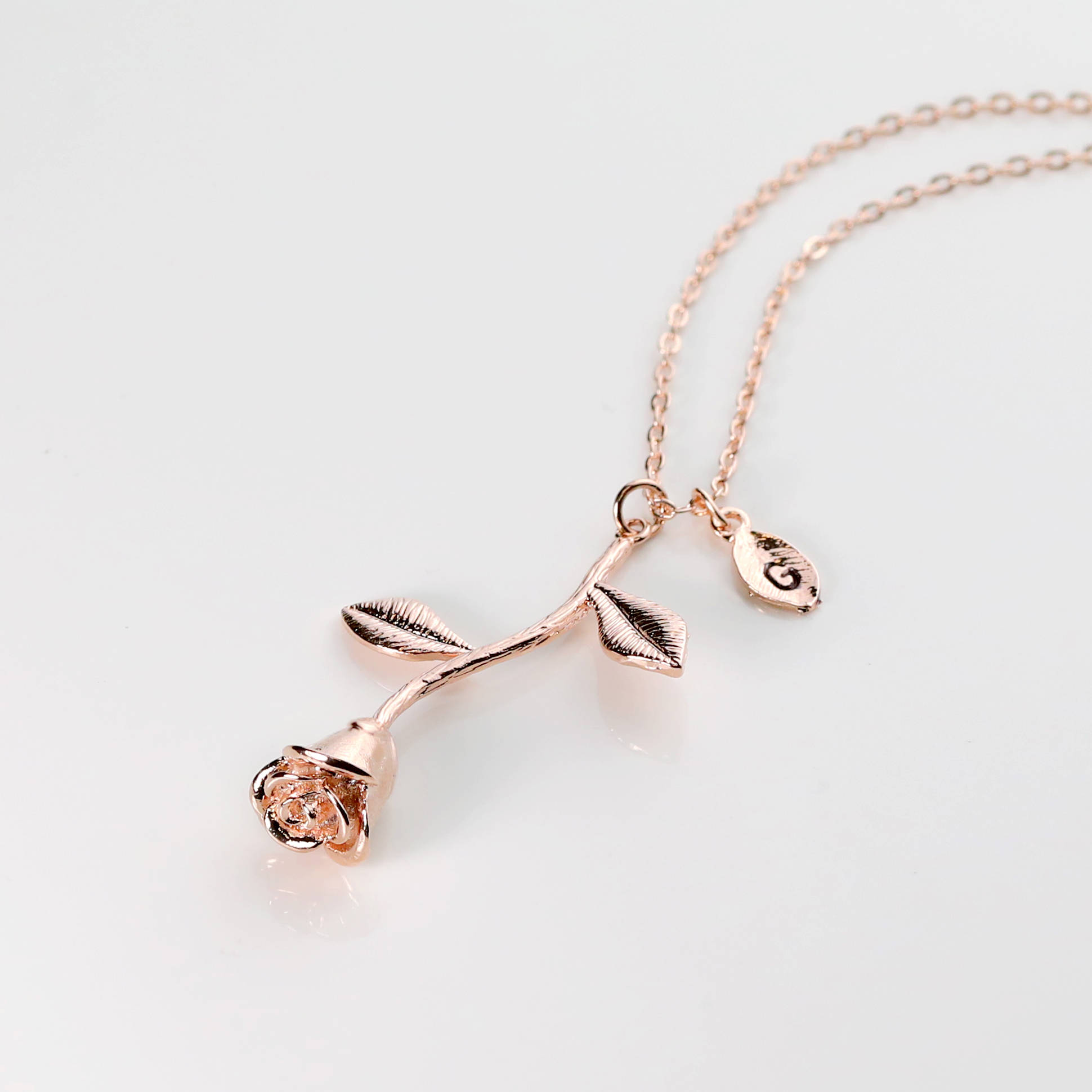 Rose Necklace with initial Rose Pendant Necklace gift for mom best selling items Personalized Necklace for women