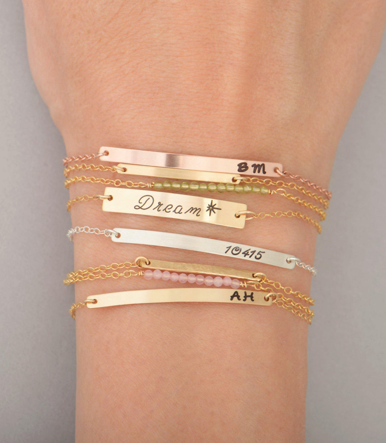 Gold Bar Bracelet - Bar Bracelet - Name Engraved Bracelet - GOLD - ROSEGOLD - SILVER - Bridesmaid Jewelry - Nameplate Bracelet - Valentines Day