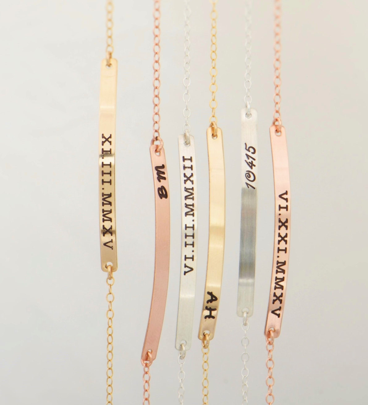 Gold Bar Bracelet - Skinny Bar Bracelet - Name Engraved Bracelet - GOLD - ROSEGOLD - SILVER - Bridesmaid Jewelry - Nameplate Bracelet -