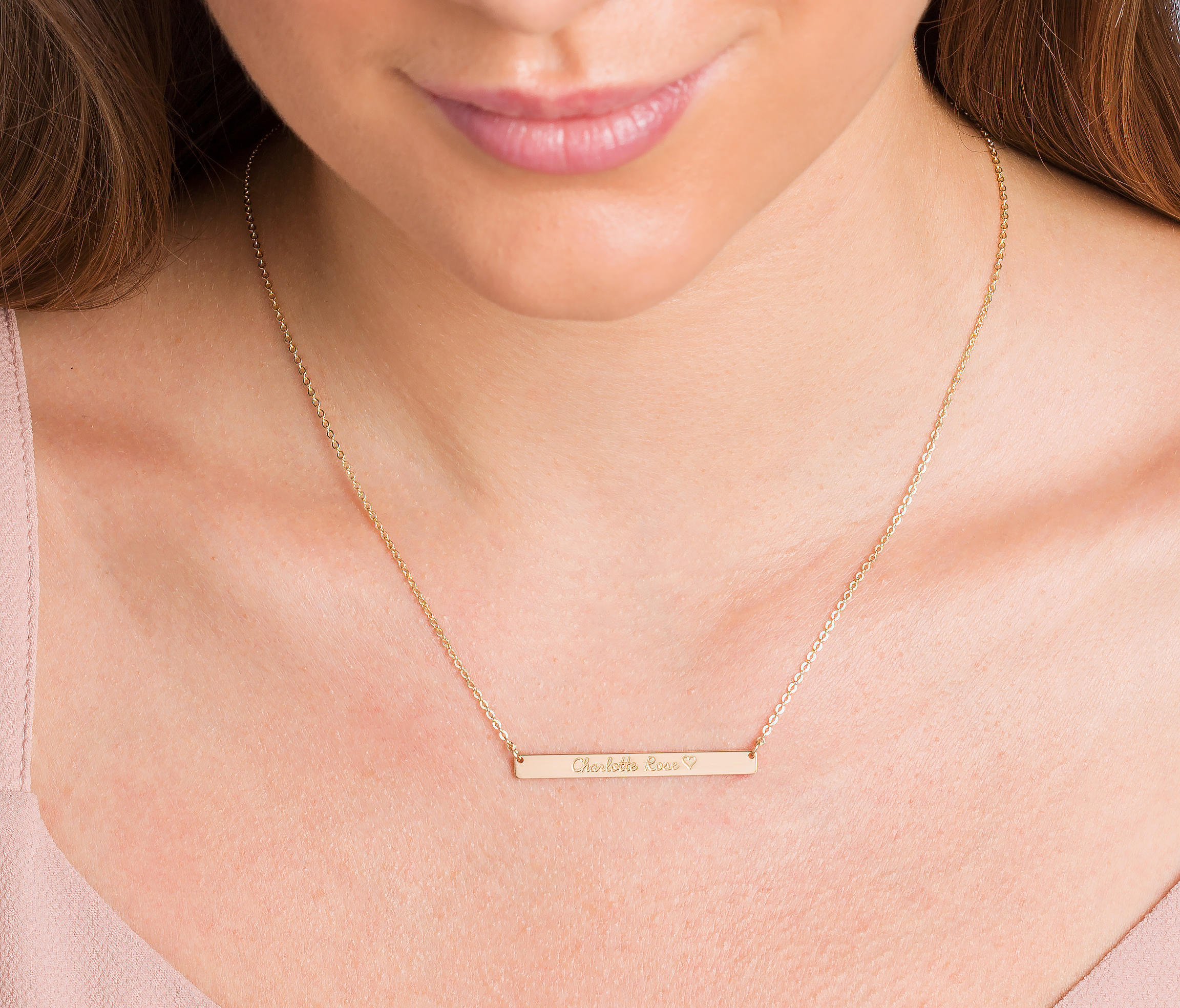 Personalized Thick Gold Bar - Gold - Rose Gold - Silver Thick Skinny Bar Necklace - Customized Gold Bar Necklace - Bar Necklace - Bridesmaid Gift